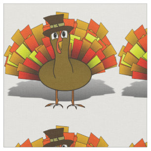Thanksgiving Cartoon Turkije Pilgrim Stof