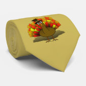 Thanksgiving Cartoon Turkije Pilgrim Stropdas (Opgerold)