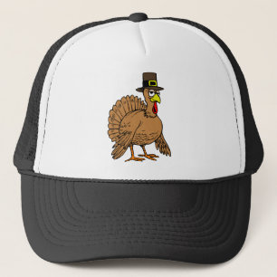 Thanksgiving Cartoon Turkije Pilgrim Trucker Pet