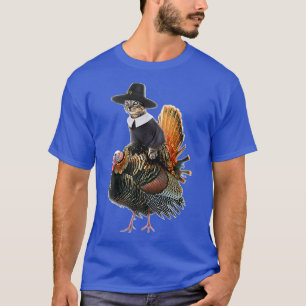 Thanksgiving Cat Pilgrim Costume Thanksgiving Turk T-shirt