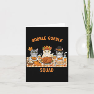 Thanksgiving Cats Gobble Squad Eettafel Kaart