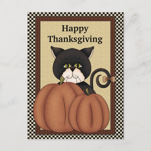 Thanksgiving Cats saluant carte postale (Devant)