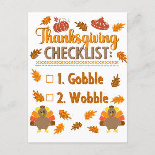 Thanksgiving checklist obble Ugly Sweater Briefkaart
