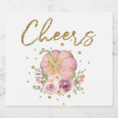 Thanksgiving Cheers Pompoen Roze Sparkling Wijnetiket (Enkel label)