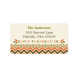 Thanksgiving Chevron Adresetiketten Etiket