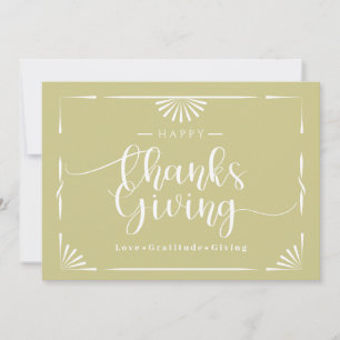 Thanksgiving Chic Elegant Groen Feestdagenkaart