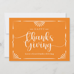 Thanksgiving Chic Elegant Sinaasappel Feestdagenkaart