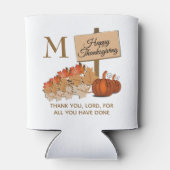 THANKSGIVING Christelijk monogram Blikjeskoeler (Achterkant)
