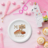 THANKSGIVING Christelijk monogram Papieren Bordje (Feest)