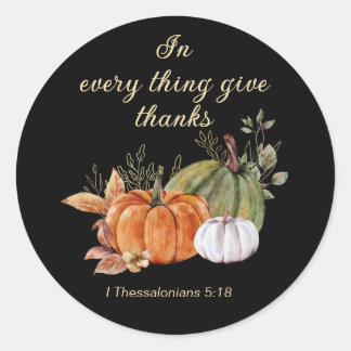 Thanksgiving Christelijke bijbelverzen pompoenen Ronde Sticker