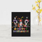 Thanksgiving Christmas Boston Terrier Dog Hallotha Kaart (Gele Bloem)