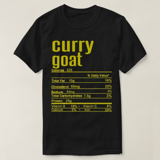 Thanksgiving Christmas Curry Goat Nutrition Fact  T-shirt (Design voorkant)