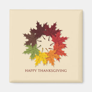 Thanksgiving cirkel bladeren magneet