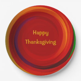 Thanksgiving cirkelvormige wervelkolom papieren bordje