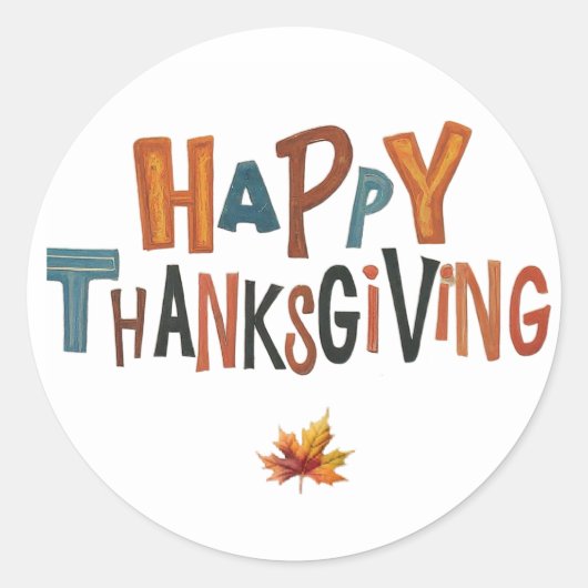Thanksgiving Classic ronde Stickers (Voorkant)