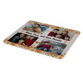 Thanksgiving Collage Foto met aangepaste tekst Snijplank (Hoek)