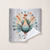 Thanksgiving Coloré Turquie Golden Stars Argent (Gant de toilette)