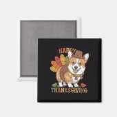 Thanksgiving Corgi Hond Kalkoen  Magneet (Voorkant / Achterkant)