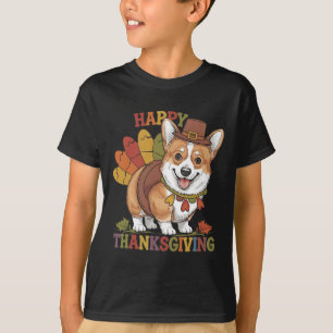 Thanksgiving Corgi Hond Kalkoen T-shirt