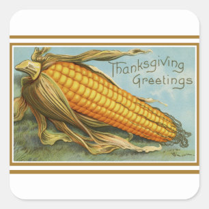  Thanksgiving Corn Vierkante Sticker