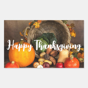 Thanksgiving Cornucopia Bounful Harvest Rechthoekige Sticker