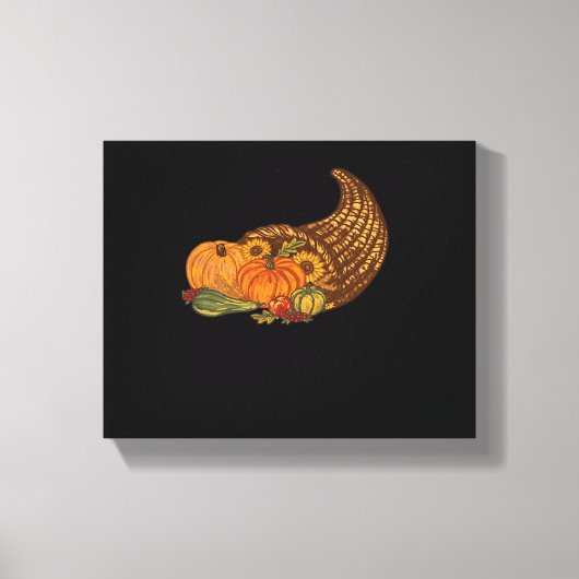 Thanksgiving Cornucopia Classic T-shirt Canvas Afdruk (Voorkant)