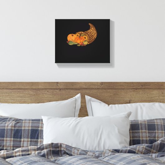 Thanksgiving Cornucopia Classic T-shirt Canvas Afdruk (Insitu (Slaapkamer))
