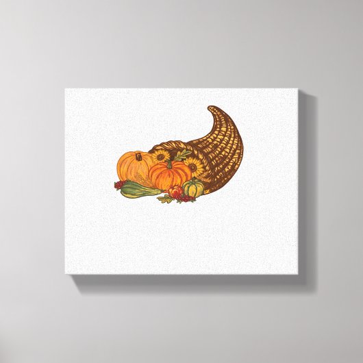 Thanksgiving Cornucopia Classic T-shirt Canvas Afdruk (Voorkant)