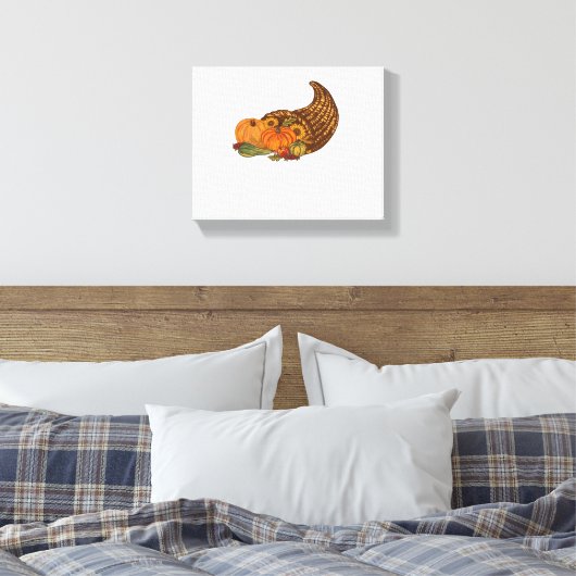 Thanksgiving Cornucopia Classic T-shirt Canvas Afdruk (Insitu (Slaapkamer))
