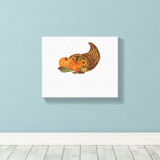 Thanksgiving Cornucopia Classic T-shirt Canvas Afdruk (Insitu (Houten vloer))