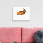 Thanksgiving Cornucopia Classic T-shirt Canvas Afdruk (Insitu (Woonkamer))