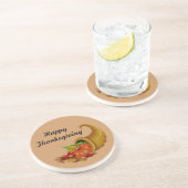 Thanksgiving Cornucopia Cork Onderzetters (Zijkant)