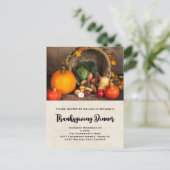 Thanksgiving Cornucopia Dinner Invitation Briefkaa Briefkaart (Staand voorkant)