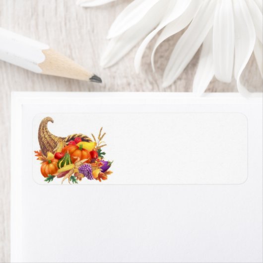 Thanksgiving Cornucopia Étiquette (En situation)