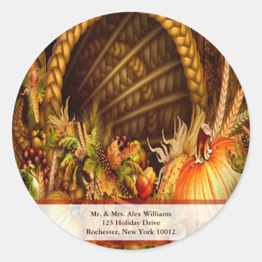 Thanksgiving Cornucopia Étiquettes de adresse (Devant)
