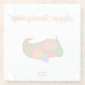Thanksgiving Cornucopia Glass Onderzetter (Achterkant)