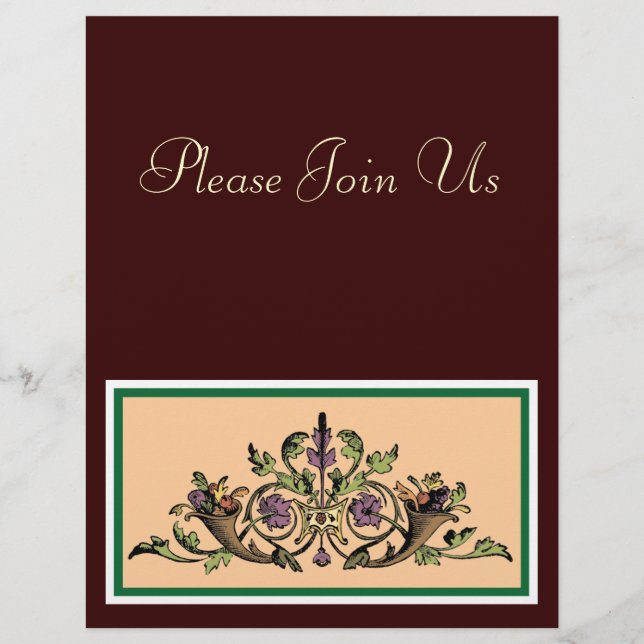 Thanksgiving Cornucopia Invitation Custom Flyer (Voorkant)