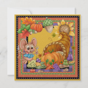Thanksgiving Cornucopia Invitation - SRF Kaart