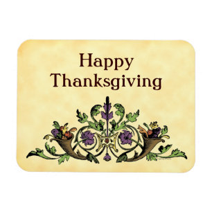 Thanksgiving Cornucopia Oogst Vintage Art Magnet Magneet
