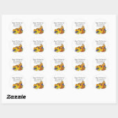 Thanksgiving Cornucopia Retouradres Ronde Sticker (Vel)