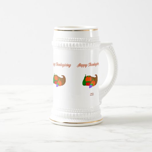 Thanksgiving Cornucopia Stein Mug (Devant droit)