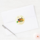Thanksgiving. Cornucopia-Sticker Ronde Sticker (Envelop)