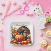 Thanksgiving Cornucopia Turkije Partij Papieren Bordje (Feest)