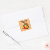 Thanksgiving Cornucopia Vierkante Sticker (Envelop)