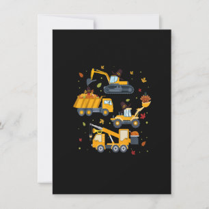 Thanksgiving Crane Truck Construction Funny Turkey Kaart