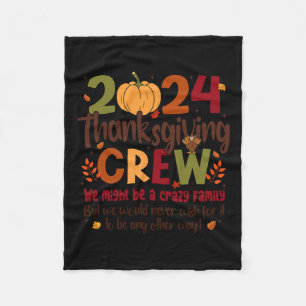 Thanksgiving Crew 2024 Turkije Herfst Familie Matc Fleece Deken