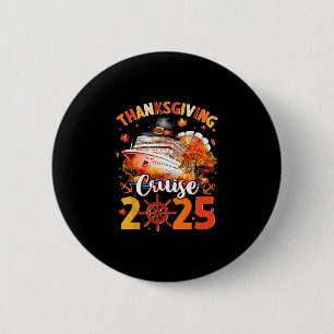 Thanksgiving Cruise 2025 Grappige Kalkoen Pompoen Ronde Button 5,7 Cm