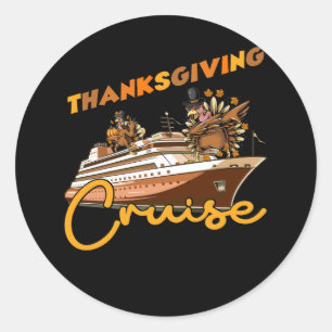 Thanksgiving cruise Funny Turkey Cruising Vacking Ronde Sticker
