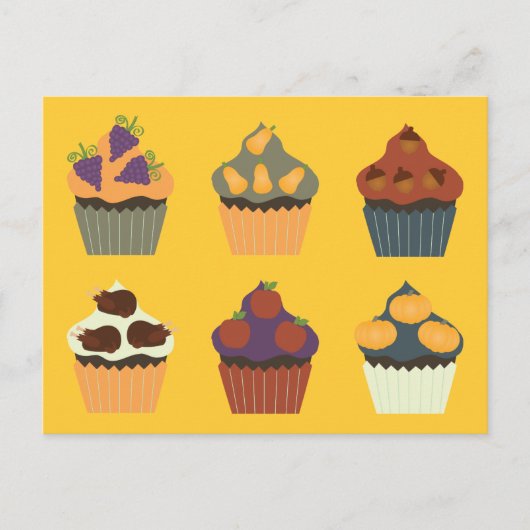 Thanksgiving cupcakes feestdagenkaart (Voorkant)