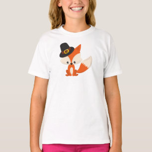 Thanksgiving, Cute Fox, Pilgrim Fox, Pilgrim Pet T-shirt